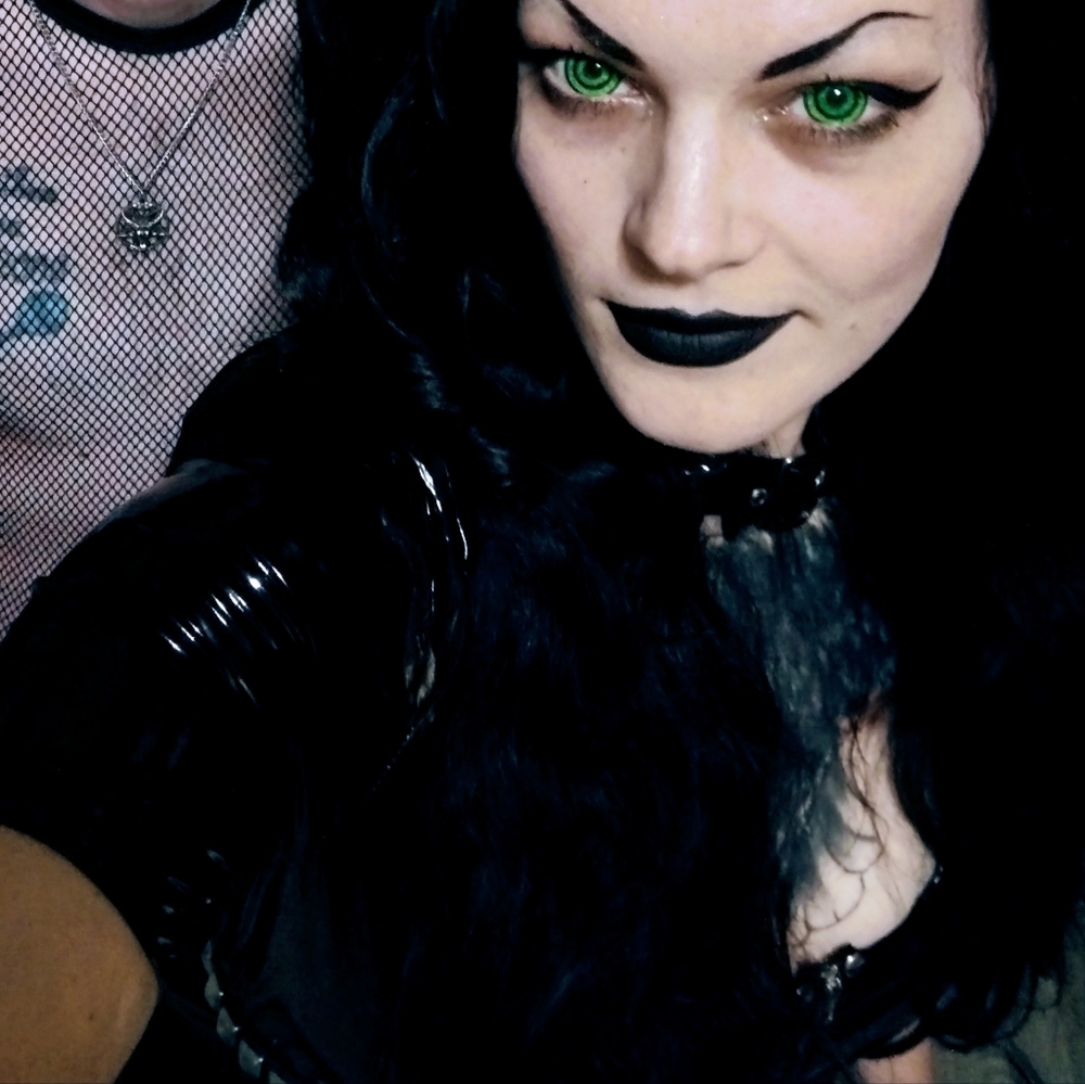 PU Black Short Sleeve Mini Dress